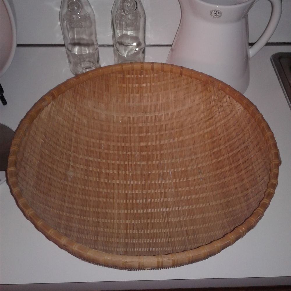 Vintage Wicker Fruit Basket HUGE!